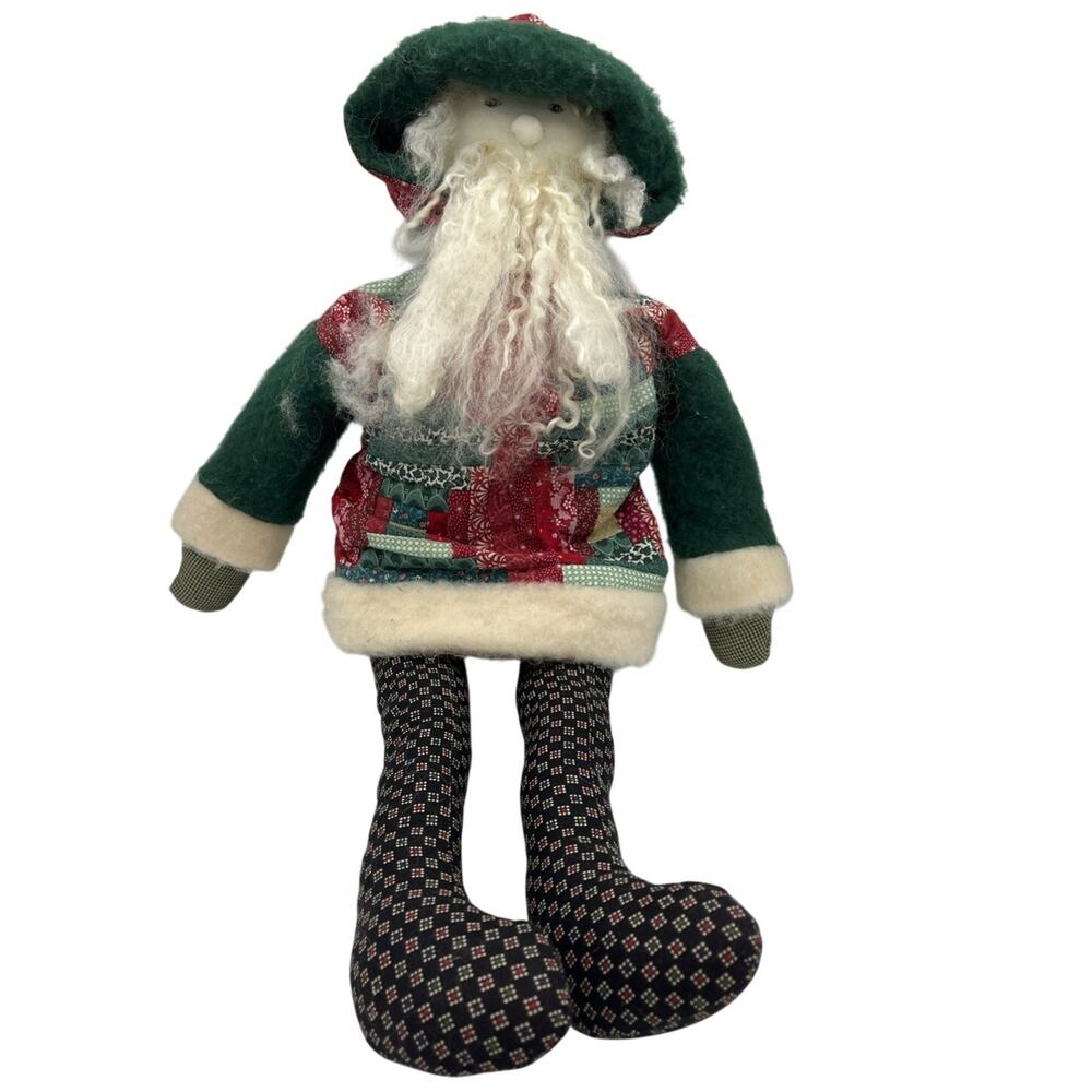 Vintage 24” Nordic Folk Art Cloth Santa Handmade Old World Christmas Decor